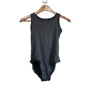 Justice Leotard Kids Size 12/14 Black Excellent Cutout Back Gymnastics Dance